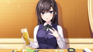 Rating: Safe Score: 49 Tags: blush brown_hair drink food game_cg hibiki_works long_hair oryou purple_eyes re_cation_~melty_healing~ tsukinose_riho User: mattiasc02