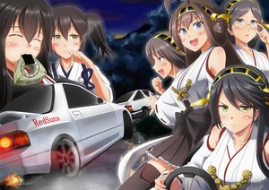 Rating: Safe Score: 49 Tags: akagi_(kancolle) aliasing anthropomorphism black_hair blue_eyes blush car cigarette green_eyes group haruna_(kancolle) headband hiei_(kancolle) ichikawa_feesu initial_d japanese_clothes kaga_(kancolle) kantai_collection kirishima_(kancolle) kongou_(kancolle) long_hair parody smoking twintails User: RyuZU