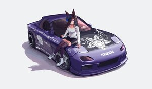 Rating: Safe Score: 46 Tags: animal_ears anthropomorphism black_hair car flowers gray hat long_hair purple_eyes rice_shower_(umamusume) rose run_rotary third-party_edit uma_musume:_pretty_derby User: RyuZU