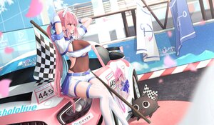 Rating: Safe Score: 64 Tags: braids brown_eyes car daran9 elbow_gloves gloves headband hololive long_hair minato_aqua ponytail purple_hair shorts thighhighs User: BattlequeenYume