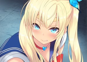 Rating: Safe Score: 53 Tags: aqua_eyes blonde_hair blush boku_wa_tomodachi_ga_sukunai cait choker close cosplay headband kashiwazaki_sena parody sailor_moon school_uniform tears twintails waifu2x User: gnarf1975