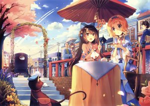 Rating: Safe Score: 47 Tags: animal bicolored_eyes blonde_hair bow brown_hair car cat clouds flowers group japanese_clothes kirero lolita_fashion long_hair male petals red_eyes scan short_hair sky stairs tree umbrella User: RyuZU