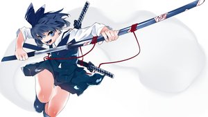 Rating: Safe Score: 37 Tags: blue_eyes blue_hair ikurauni katana konpaku_youmu myon ofuda shirt short_hair skirt sword touhou weapon white User: RyuZU